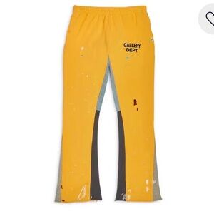 Gallery Dept Yellow Paint-Splatter Pants